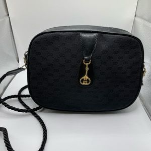 Gucci Canvas Vintage Crossbody Handbag Authentic